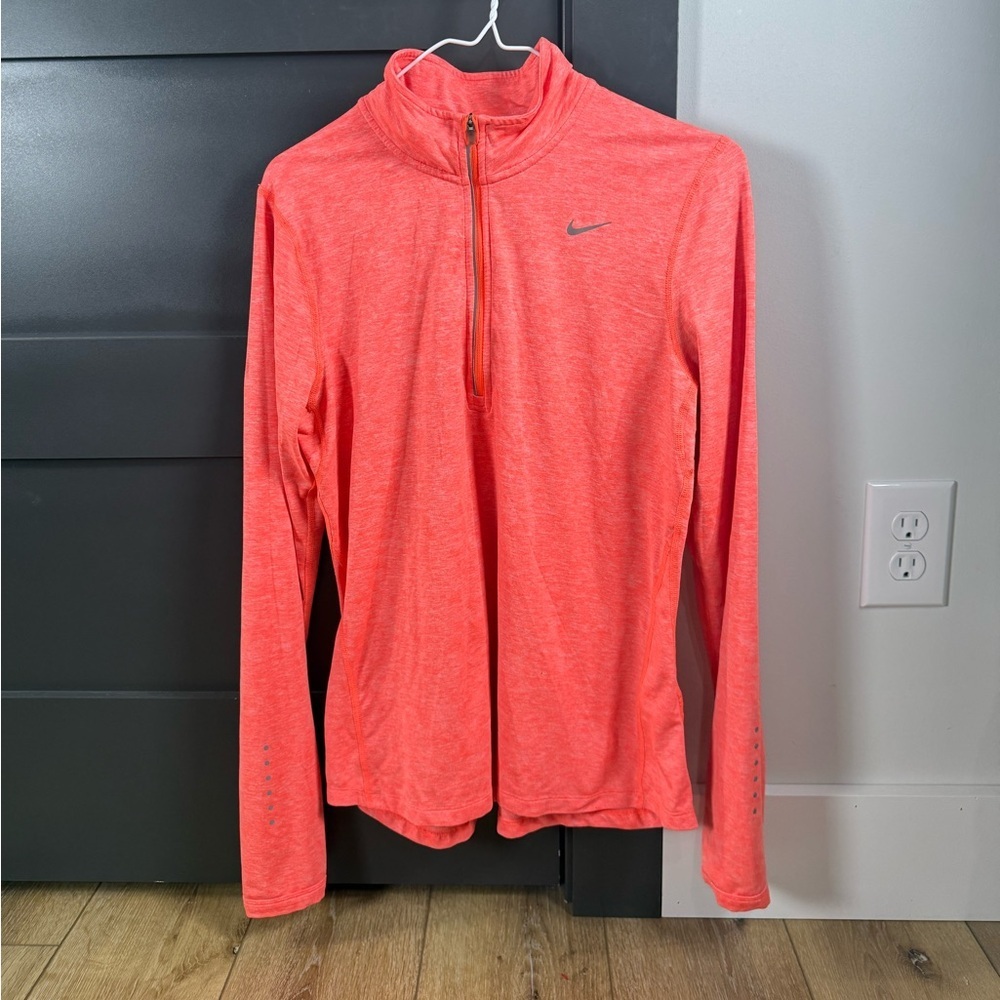 Nike Dri-Fit Quarter Zip Women's Heathered Orange Size Medium